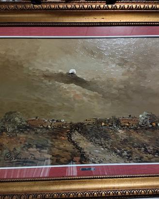 Quadro d’autore firmato COLUCCI Paesaggio materico