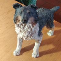 Statua statuina in gesso cane border collie