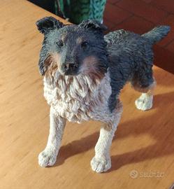 Statua statuina in gesso cane border collie