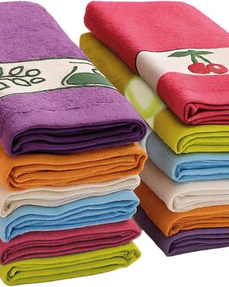 12 Panni da cucina in spugna 100% cotone, 50 x 50