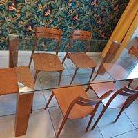 tavolo cristallo calligaris con 6 sedie
