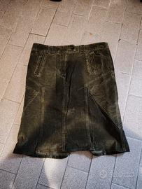 Gonna vintage, germano Zama, pelle, taglia 