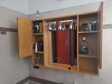 Specchiera contenitore in legno