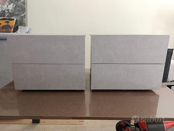Coppia di comodini moderni colore grigio