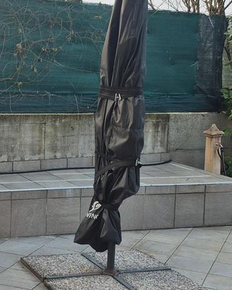 ombrellone giardino con copertura e base 