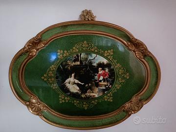 Vassoio / quadro fiorentino in legno  
