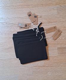 6 Pochette nere in cotone 100%