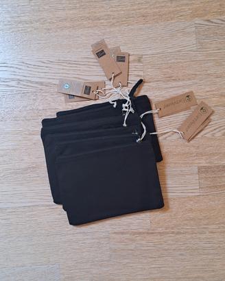 6 Pochette nere in cotone 100%