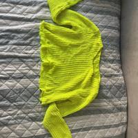 Maglione corto giallo fluo