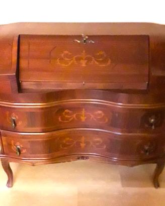 Trumeau mobile scrittoio in legno intarsiato stile