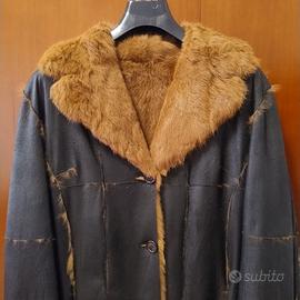 Cappotto pelliccia vintage vera pelle