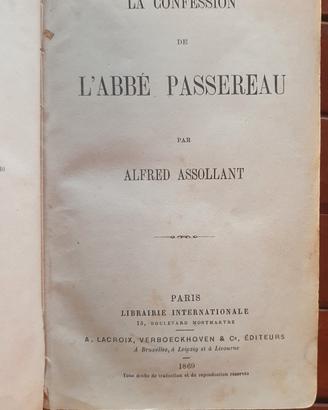 La confession de l'abbé Passereau, libro del 1869