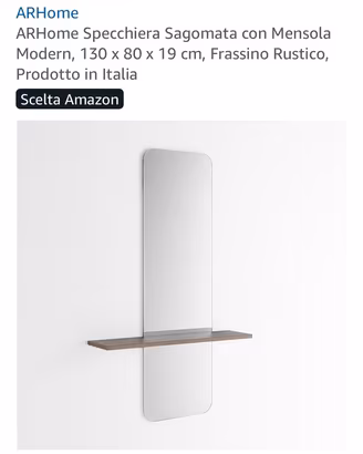 Specchio con mensola