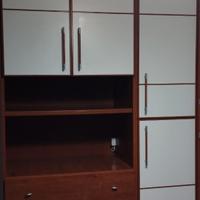 Armadio ad angolo con cassettiera e vano tv