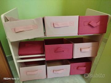 Cassettiera porta oggetti per bambina