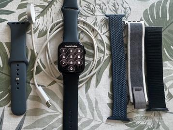 Apple watch 9 GPS 45mm mezzanotte + 5 cinturini