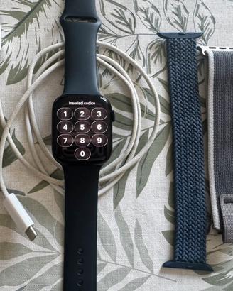Apple watch 9 GPS 45mm mezzanotte + 5 cinturini