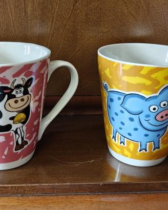 Set 3 tazze in ceramica mug “Gicos” e “Fiorucci"