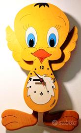 Orologio Artigianale con pendo in Legno di Titti