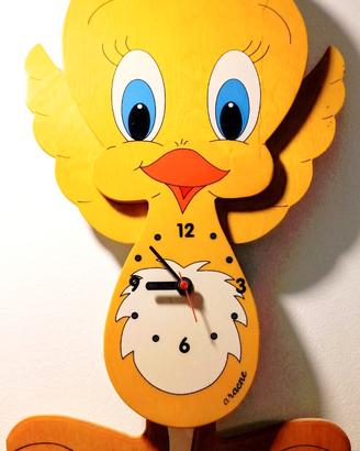 Orologio Artigianale con pendo in Legno di Titti
