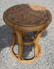 sgabello in bambù con piedi tondi diam. 34 x h. 46