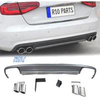 KIT DIFFUSORE AUDI A4 B8 11-15 LOOK S4 2 TERMINALI