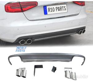 KIT DIFFUSORE AUDI A4 B8 11-15 LOOK S4 2 TERMINALI