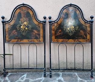 LETTI SINGOLI GEMELLI, ferro/lamiera dipinta '800