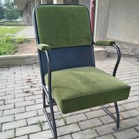 Poltroncina vintage velluto verde