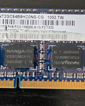 Sodimm DDR3 2GB 10600