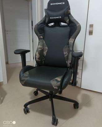 Sedia Gaming Camouflage pelle/tessuto