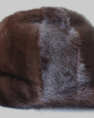 Copricapo da donna in visone naturale, vintage.