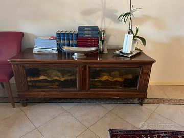 Cassapanca contenitore in noce