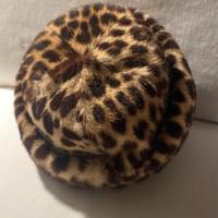 Cappello Vintage vera pelle leopardo