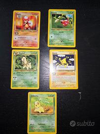 Lotto 5 carte pokémon set Neo Genesis 