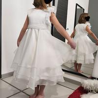 Abito NUOVO Comunione  BELLA BRILLY organza bianca