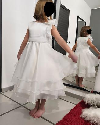 Abito NUOVO Comunione  BELLA BRILLY organza bianca