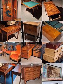 Mobili antichi di pregio, tavoli da gioco, bauli