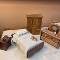 Camera da letto per case delle bambole,presepe.