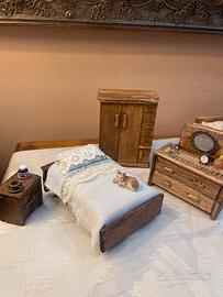 Camera da letto per case delle bambole,presepe.