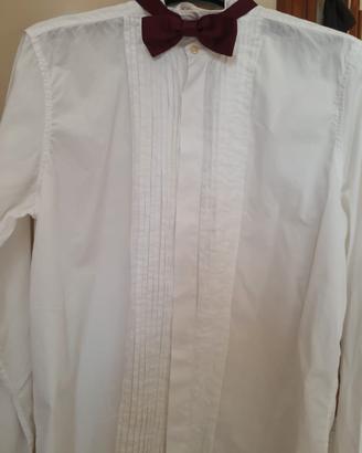 Camicia per smoking con papillon e fascia