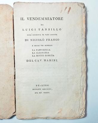 IL VENDEMMIATORE - LUIGI TANSILLO 1790