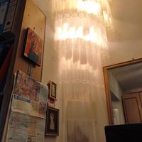 Lampadario angolare vintage in vetro di Murano