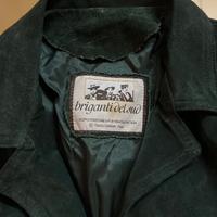 Giacca unisex in pelle scamosciata verde Cesena