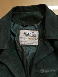 Giacca unisex in pelle scamosciata verde Cesena