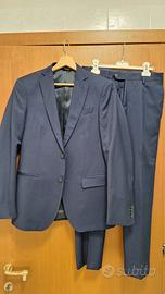 completo uomo suit blu navy italian wool