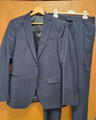 completo uomo suit blu navy italian wool
