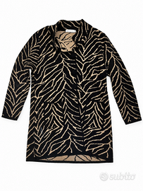 Cardigan lungo Rosapura zebrato lana taglia L