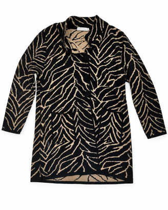 Cardigan lungo Rosapura zebrato lana taglia L