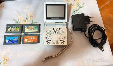 Nintendo Game Boy SP Tribal Argento